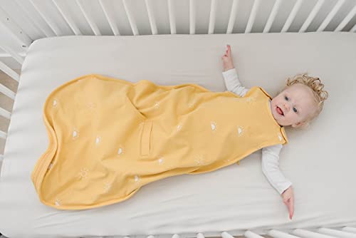 Woolino Merino Wool & Organic Cotton Baby Sleep Sack 2-24 Months – Ultimate 4-Season Baby Sleeping Bag, Universal Size Wearable Blanket, 2-Way Zipper & Adjustable Fit, Year-Round Use - Sun - color: Sun