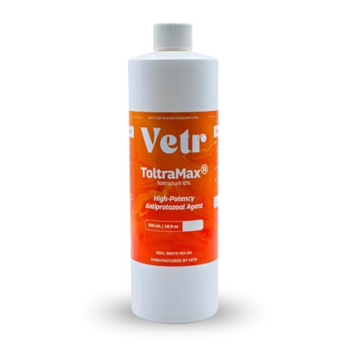 Toltrazuril 10.0% for Horses, Dogs, Cats, 500mL/16.9 Ounce, for Non-Food Chain Animals - size: 10% Strength | 500mL/16.9 Ounces