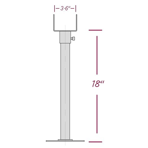 3.6" Saddle Roof Riser 18-1/4" High Heavy Duty Stainless Steel with Black Finish Roof Riser Brackets for Patio Pergola, 2Pack