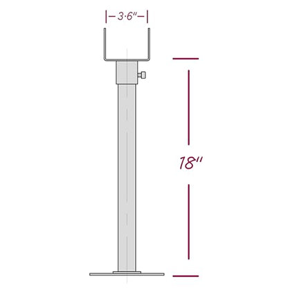 3.6" Saddle Roof Riser 18-1/4" High Heavy Duty Stainless Steel with Black Finish Roof Riser Brackets for Patio Pergola, 2Pack