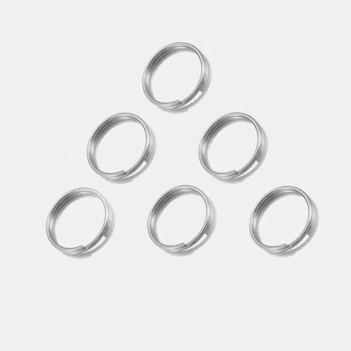 200pcs Silver Jump Ring Split Keyring Mental Connectors for Keychains, Jewelry Making, Pet Collars, Crafts 12mm - size: 12mm