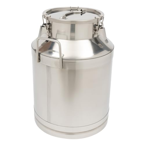 DYNAMI 13.2Gal Stainless Steel Milk Bucket With Sealing Lid and Carry Handle,0.04inch Thickened Stainless Steel Milk Can Large Liquid Container Storage,for Wine, Oil Storage Transport (50L/13.2Gal) - size: 50L/13.2Gal