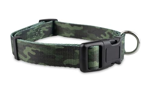 Limeloot Camo Dog Collar, Adjustable Camouflage Pattern Dog Collar for Male and Female Dogs, Small - color: Camo, size: Small