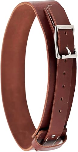 Jeereal 2-1/2" Leather Horse Cribbing Strap,Prevention for Horses, Dare Cribbing Control Collar,Fully Reversible Adjustable Fit with Stainless Steel Buckles