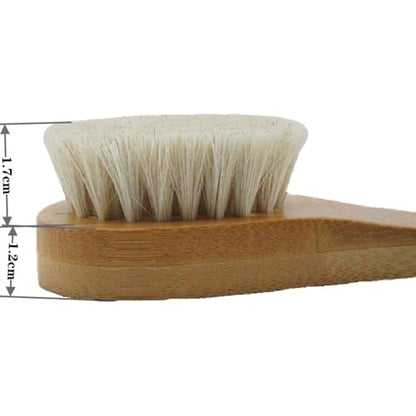 2 Pack 6" Bamboo Handle Dry Facial Cleansing Brush with Natural Soft Horsehair Bristles, Face Brush Cleanser Skin Care Exfoliating Brush Scrubber.