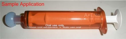BAXA ExactaMed Oral Liquid Medication Syringe 5cc/5mL 4/PK Amber Medicine Dose Dispenser with Cap Exacta-Med Baxter Comar Latex Free