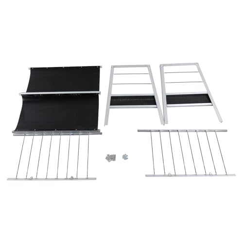 Hay Feeder, Livestock Feed Trough with 2-in-1 Hay and Grain Feeder, Heavy Duty Steel Frame and Deeper Pan Hay Rack, Feeding Station for Sheep, Calf, Cow, Horse, Goats for Pasture, Farm (Black) - color: Black