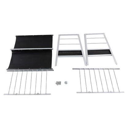 Hay Feeder, Livestock Feed Trough with 2-in-1 Hay and Grain Feeder, Heavy Duty Steel Frame and Deeper Pan Hay Rack, Feeding Station for Sheep, Calf, Cow, Horse, Goats for Pasture, Farm (Black) - color: Black