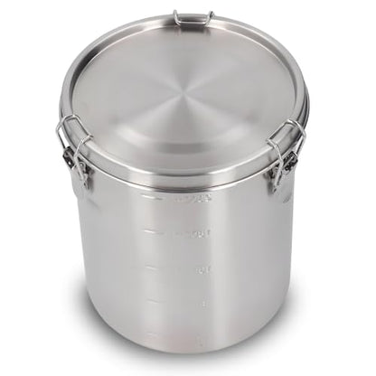 Pongnas Stainless Steel Pet Food Container, Metal Dog Food Container for Dog Food, Cat Food, and Bird Seeds, Compact Kitchen Storage Ideal for Countertop Display(2500ML)