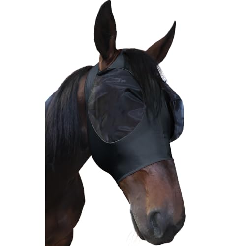 Stretch-Fit Fly Mask - color: Black, size: Mini