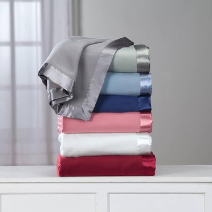 OakRidge Fleece Blanket with Luxurious Satin Binding Edges, Lightweight - color: Off White, size: King