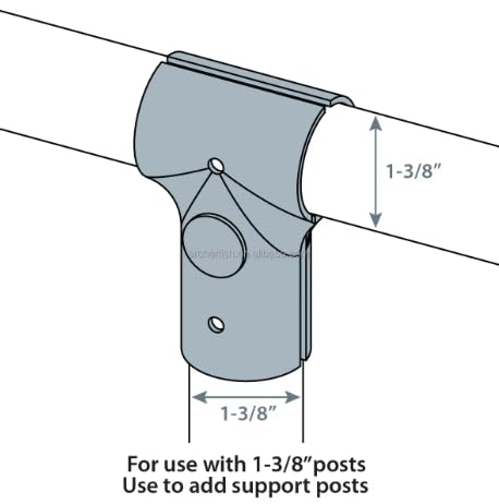 Fence T Clamp Galvanized Steel End Rail Clamps 1-3/8" x 1-3/8" (Set of 6) - style: Set of 6