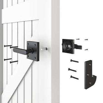 Sdstone Double Side Gate Latch，Heavy Duty Swinging Door Latch Gate Hardware for Wooden Fence,Gate Hardware for Right Inswing Outdoor Wooden Gates, Pool Gate, Backyard, Garden - style: GL-1 right inswing gate