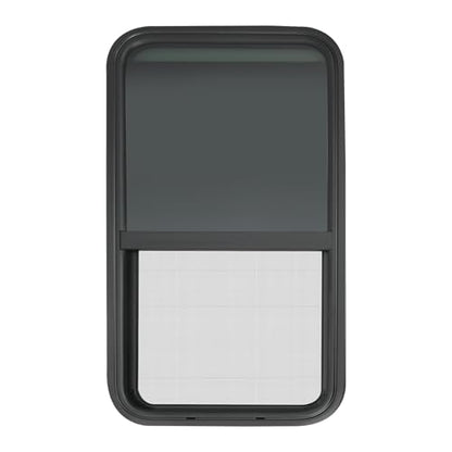 RV Window, 18" X 35" Universal RV Window Vertical Slide W/Trim Ring, Vertical Sliding Glass Window with Screen Window for Cargo, Horse Trailer, Marine Camper Window Replacement(18" X 35") - size: 18" X 35"