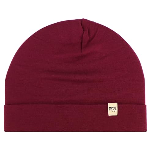 100% Merino Wool Cuff Beanie - Mens & Womens Warm Winter Hat - Watch Cap - Toque - Novelty Beanie - One Size Fits Most - color: Burgundy