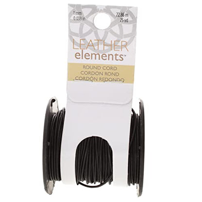 The Beadsmith Leather Cord – Dyed Antique Black – 1mm Spool – 25 Yards/22.86 Meters – Indian Leather Thong Ideal for Braiding, Beading, Necklaces, Fine Lacing, Hair Accessories & DIY Jewelry Making - size: 1mm, style: Dyed Antique Black – 25 Yards