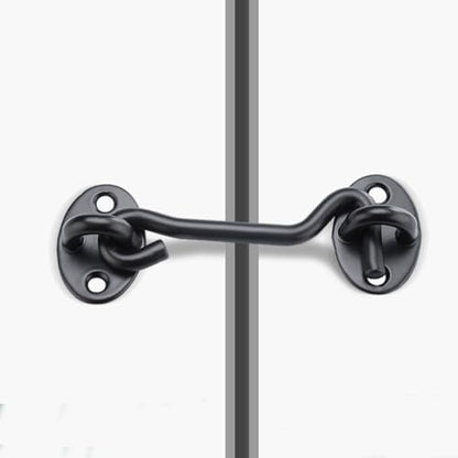 2 Pcs Barn Door Lock, 3 inch Steel Hook and Eye Latch for Door, Black - size: 3 Inch