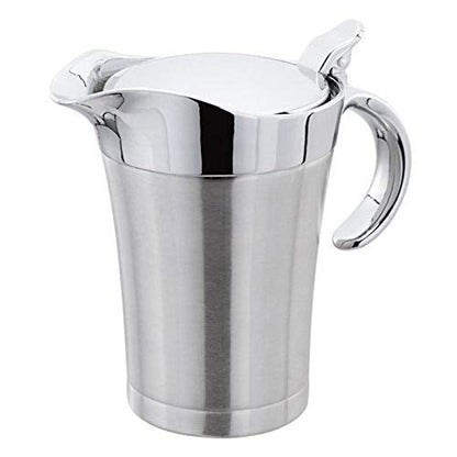 Double Insulated Gravy Boat - Stainless Steel Sauce Jug with Hinged Lid Hinged Lid Ideal for Gravy or Cream at Thanksgiving (750ML/26 OZ) - color: 750ML/26 OZ