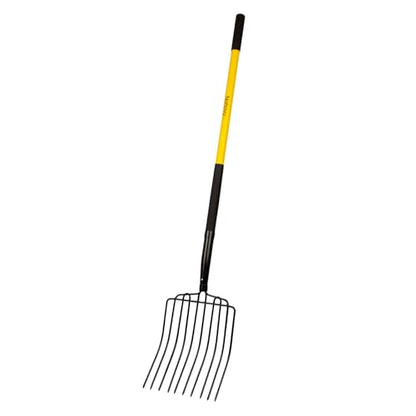 Nohovu Heavy Duty 10 Tine Pitchfork with Fiberglass Handle, 56 Inch Garden Fork for Hay, Compost, Mulch & Yard Work