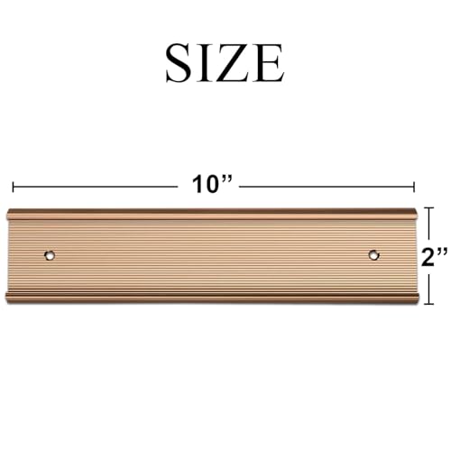 SINYUDUN 10 Pack 2” x 10” Aluminum Name Plate Holders for Door or Wall - color: Rose Gold