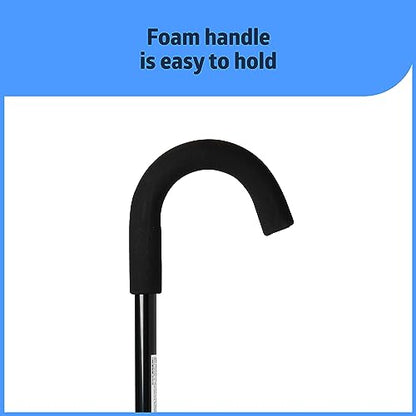 Medline Aluminum Cane Walking Aid is Portable & Lightweight, Helps Seniors & Adults with Balance, Knee Injuries, Leg Surgery Recovery & Mobility