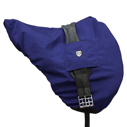 Harrison Howard Premium English Saddle Cover, Waterproof & Breathable Fleece-Lined Protective Saddle Cover - color: Navy, size: Dressage-One Size
