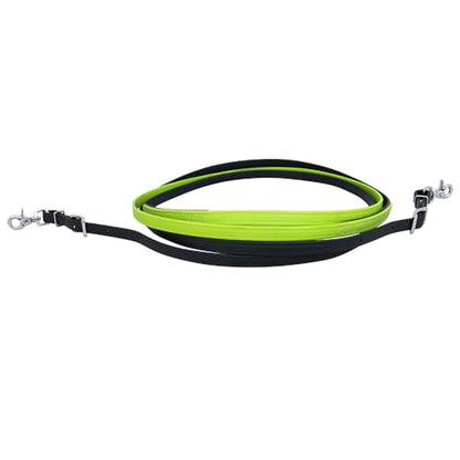 HILASON Western Horse Biothane Leather Rein, Full Size - color: Lime Green & Black