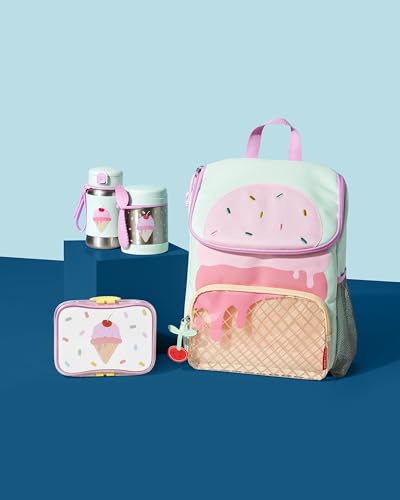 Skip Hop Toddler Sippy Cup with Straw, Sparks Stainless Steel Straw Bottle, Ice Cream - color: Ice Cream