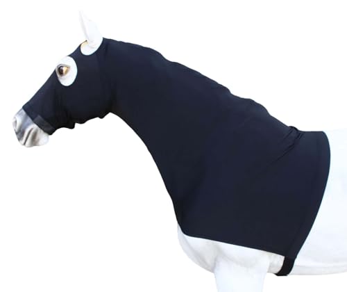 Medium Horse Comfort Stretch Spandex Neck Hood Mane Stay Black 521MW04BK