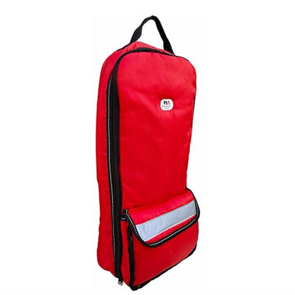 Majestic Ally Halter Bridle Carry Bag - Reflective, Padded with Front Large Pocket Tack Carry Bag to Keep Horse Tack Clean and Safe (Red) - color: Red