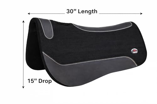 CHALLENGER Horse Western Wool Felt Contoured Close Contact Barrel Saddle Pad Purple 39121 - color: Black, size: 30" Spine x 15" Drop