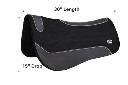 CHALLENGER Horse Western Wool Felt Contoured Close Contact Barrel Saddle Pad Purple 39121 - color: Black, size: 30" Spine x 15" Drop