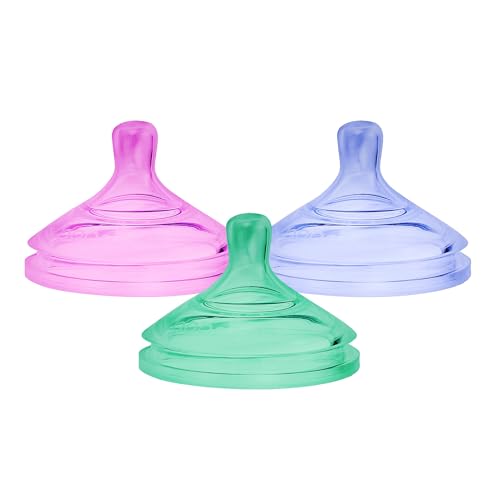 Boon Nursh Silicone Bottle Nipples - Fast Flow - 3 Count - Colorblock - size: 1 Count (Pack of 3)
