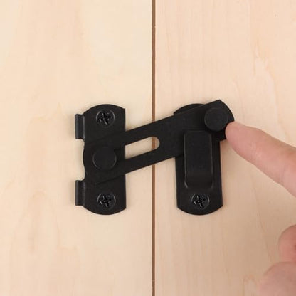 Acrux7 8 Pack Barn Door Latch Lock 2.75”x2” Black Stainless Steel Flip Door Latches Hardware Sliding Cabinet Barn Door Latch Antique Lock Gate Latches Wine Cabinet Closet Door Latches (Matte Black)