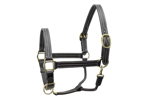 Derby Originals English Opulence Series - Liverpool - Fancy Stitch Padded Adjustable Leather Halter - size: Weanling