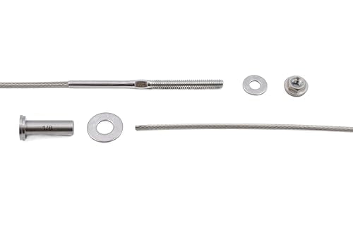 1/8" Cable Railing Kit – 10 Ft Stainless Steel 316 for Metal Posts – No Crimping Required Easy Install System – No End Caps - color: No Caps, size: 10 Feet