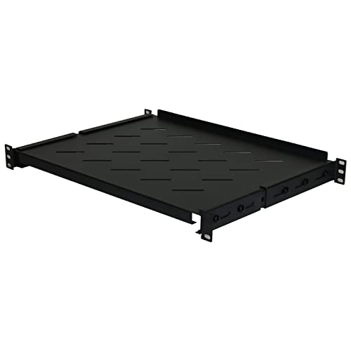 Aeons 1U 19-inch Fixed Rack Server Shelf Vented 4 Post Rack Mount Shelf 14 inches Adjustable Mounting Depth, for IT Data Network Cabinet Enclosure Equipment - style: 13.4 - 16.6" Fixed