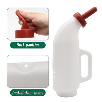 Calves Nursing Bottle with a Replacement Nipple 2.11 Quart Horizontal Calf Milk Feeding Bottle (Horizontal)