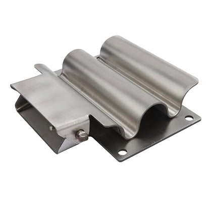 SH675SS Hand Tool Rack Holder Spring Loaded Stainless Heavy Duty Mount | Shovel Holder Suitable for Neatly Storing Shovels, Rakes, Hoes and Gardening Tools in Trailers, Walls or Sheds
