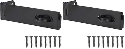 HILLMASTER Heavy Duty Door Hasp Latch 7-3/4" Extra Thick Steel Safety Gate Door Lock Padlock Clasp Hasp Lock Latch for Fence Gate Barn Door Shed Closet Cabinet, Black Finish (Pack of 2) - size: Straight (Pack of 2)