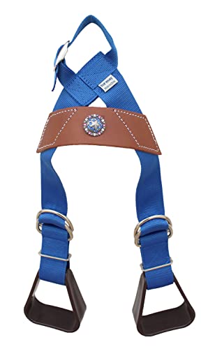 CHALLENGER Horse Western Purple Nylon Adjustable Saddle Youth Rider Kids Buddy Stirrups 5157-59YTH - color: Royal Blue