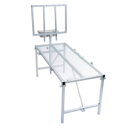 HECASA Sheep Milking Stand Livestock Feeder Rack Adjustable Headpiece - color: Silvery