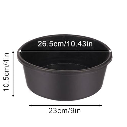 4 Pcs Rubber Feed Pan, 4 Quart 10.6 x 4.1 Inche Livestock Feeding Bucket, Dust Bath Container, Durable Utility Bowl for Horse Cats Dogs Chickens Ducks Goats Pigs and Farm Small Animal.