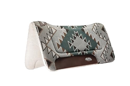Weaver EquineWeaver Leather Fleece Lined Acrylic Saddle Pad, 32" x 32", Blue - color: SOUTHWEST-MALLARD GREEN/GRAY, size: 30" L x 30" W