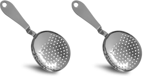 The Art of Craft Julep Strainer: Stainless Steel Cocktail Strainer for Home or Commercial Bar (Pack of 2) - size: Standard (Pack of 2)