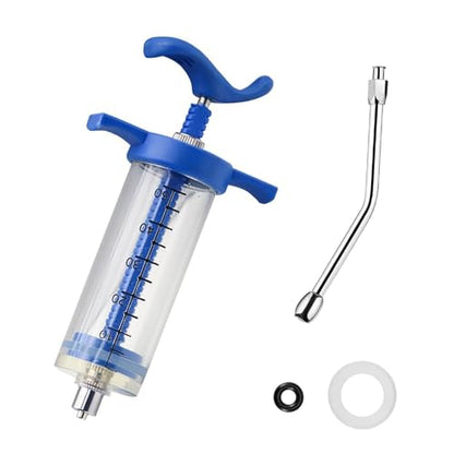1Pcs Reusable Goats Syringe, Goats Feed water filler, Reusable, Drench Nozzle, for Bird, Cattle, Sheep, Goats, Horse, Pig, Dog Supplies, Pet Water Filler Tool (M-50ML)