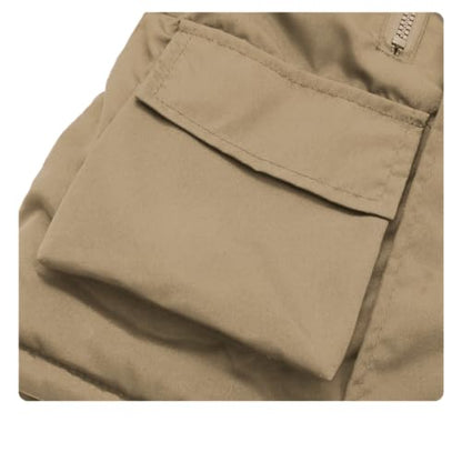 Kids Winter Fleece-Lined Coats For Boys Puffer Jackets With Hood - color: Khaki, size: 4-5T