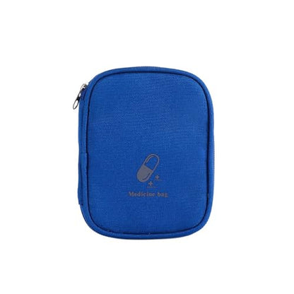Portable Mini First Aid Pouch, Empty Travel Medicine Bag Pills Pocket for Travel School Home (Dark Blue) - color: Dark Blue
