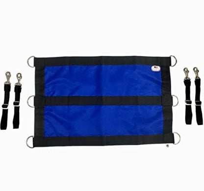Majestic Ally 1200D 29"x19" Horse Stall Guard with Replaceable and Adjustable Length Straps and Replaceable Hardware (Royal Blue Black) - color: Royal Blue Black