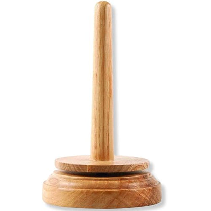 AnNafi® Crochet Yarn Holder for Crocheting & Knitting Twirling, Classic Crochet Wooden Spinner & Thread Holder, Knitting Embroidery Tools, Craft & Sewing Supplies, Yarn Organising Tool for Granny, - color: Natural Wood